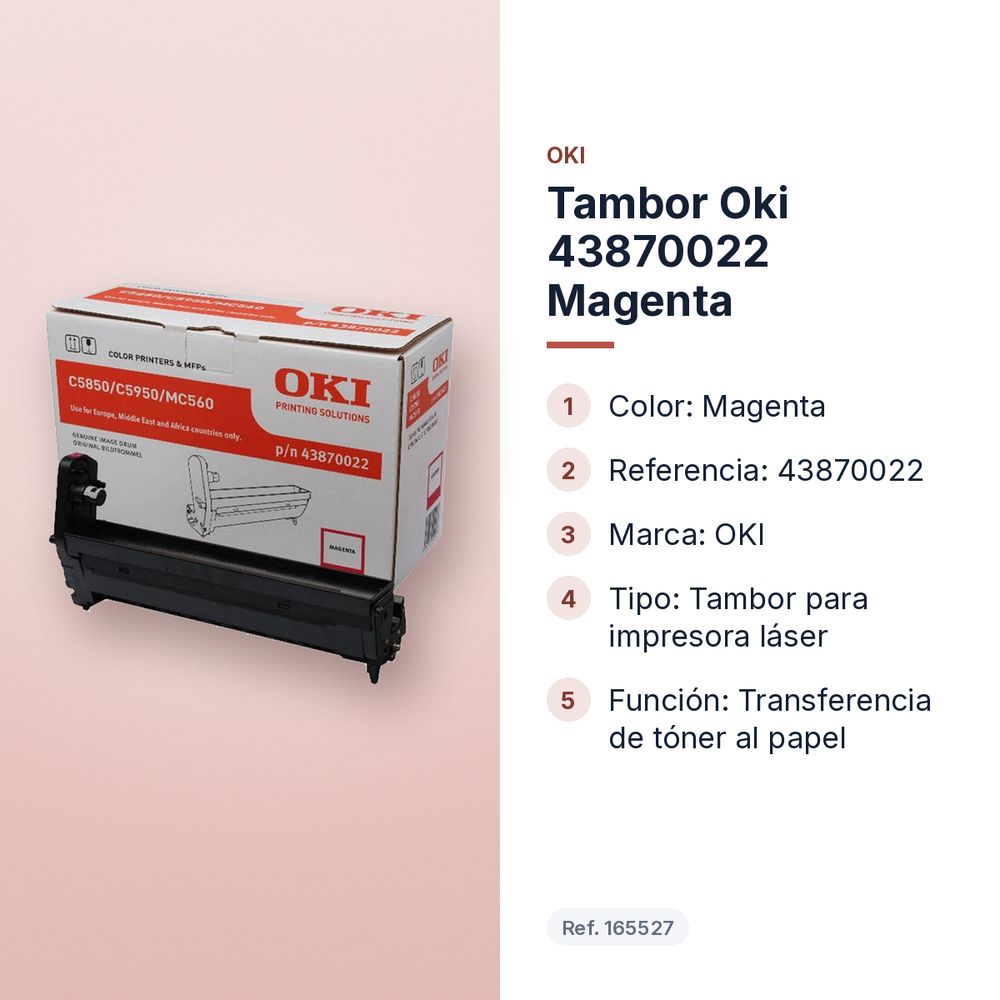 TAMBOR OKI 43870022 MAGENTA - características principales