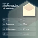 SOBRE COMERCIAL CAÑA ENGOMADO 120X176MM 70G SOLAPA PICO - resumen de atributos
