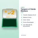 TAMPON N-2 VERDE MEDIANO - características principales
