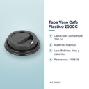 TAPA VASO CAFE PLASTICO 250CC - características principales