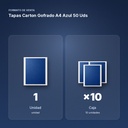 TAPAS CARTON GOFRADO A4 AZUL 50 UDS - formato de venta: caja de 10