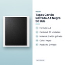 TAPAS CARTÓN GOFRADO A4 NEGRO 50 UDS - características principales
