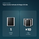 TAPAS CARTÓN GOFRADO A4 NEGRO 50 UDS - formato de venta: caja de 10