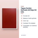TAPAS CARTÓN GOFRADO A4 ROJO 50 UDS - características principales
