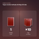 TAPAS CARTÓN GOFRADO A4 ROJO 50 UDS - formato de venta: caja de 10