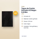 TAPAS DE CARTÓN GOFRADO A3 NEGRO 0,9 MM - características principales