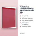 PORTADA PVC TRANSPARENTE ROJA A4 180 MICRAS 100 UDS - características principales