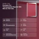 PORTADA PVC TRANSPARENTE ROJA A4 180 MICRAS 100 UDS - resumen de atributos