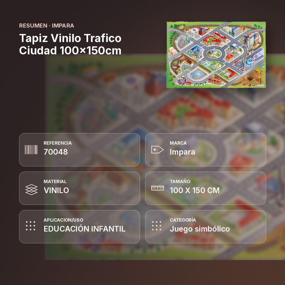 TAPIZ VINILO TRAFICO CIUDAD 100X150CM - resumen de atributos