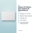 SOBRES 70X105MM PARA TARJETAS DE VISITA BLANCOS - características principales