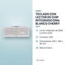 TECLADO CON LECTOR DE CHIP INTEGRADO DNIe BLANCO CHERRY - características principales