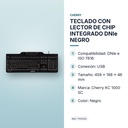 TECLADO CON LECTOR DE CHIP INTEGRADO DNIe NEGRO  - características principales