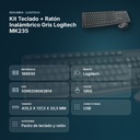 KIT TECLADO + RATÓN INALÁMBRICO GRIS LOGITECH MK235 - resumen de atributos