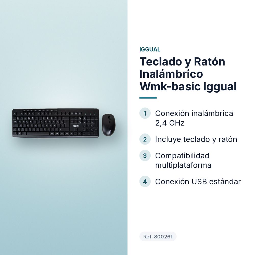 TECLADO Y RATÓN INALÁMBRICO WMK-BASIC IGGUAL - características principales