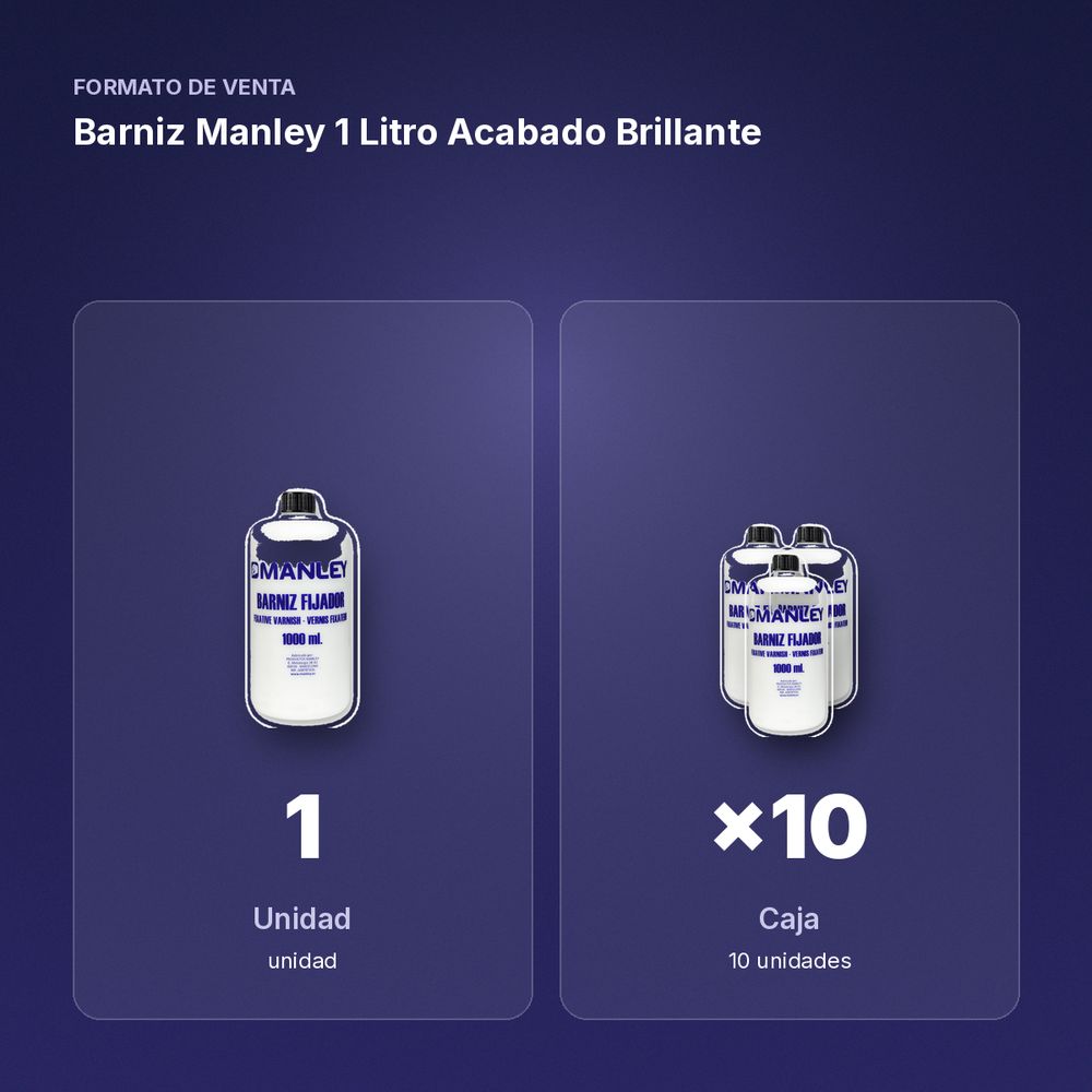 BARNIZ MANLEY 1 LITRO ACABADO BRILLANTE - formato de venta: caja de 10