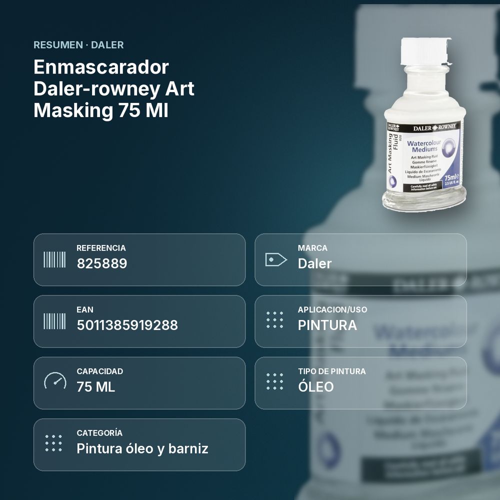 ENMASCARADOR DALER-ROWNEY ART MASKING 75 ML - resumen de atributos