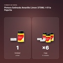 PINTURA SATINADA AMARILLO LIMON 375ML L-01 LA PAJARITA - formato de venta: caja de 6