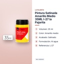 PINTURA SATINADA AMARILLO MEDIO 35ML L-27 LA PAJARITA - características principales