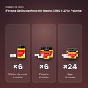 PINTURA SATINADA AMARILLO MEDIO 35ML L-27 LA PAJARITA - formato de venta: paquete de 6, caja de 24