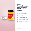 PINTURA SATINADA AMARILLO MEDIO 375ML L-27 LA PAJARITA - características principales