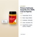PINTURA SATINADA AMARILLO ORO 35ML L-02 LA PAJARITA - características principales