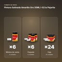 PINTURA SATINADA AMARILLO ORO 35ML L-02 LA PAJARITA - formato de venta: paquete de 6, caja de 24