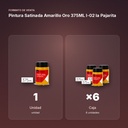 PINTURA SATINADA AMARILLO ORO 375ML L-02 LA PAJARITA - formato de venta: caja de 6