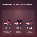 PINTURA SATINADA AZUL METAL 35ML L-34 LA PAJARITA - formato de venta: paquete de 6, caja de 24
