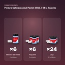 PINTURA SATINADA AZUL PASTEL 35ML L-14 LA PAJARITA - formato de venta: paquete de 6, caja de 24