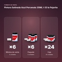 PINTURA SATINADA AZUL PORCENALA 35ML L-33 LA PAJARITA - formato de venta: paquete de 6, caja de 24