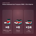 PINTURA SATINADA AZUL TURQUESA 35ML L-35 LA PAJARITA - formato de venta: paquete de 6, caja de 24