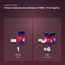 PINTURA SATINADA AZUL ULTRAMAR 375ML L-11 LA PAJARITA - formato de venta: caja de 6