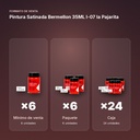 PINTURA SATINADA BERMELLON 35ML L-07 LA PAJARITA - formato de venta: paquete de 6, caja de 24