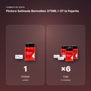 PINTURA SATINADA BERMELLON 375ML L-07 LA PAJARITA - formato de venta: caja de 6