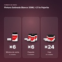 PINTURA SATINADA BLANCO 35ML L-21 LA PAJARITA - formato de venta: paquete de 6, caja de 24