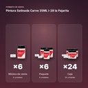 PINTURA SATINADA CARNE 35ML L-28 LA PAJARITA - formato de venta: paquete de 6, caja de 24