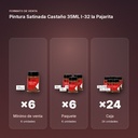 PINTURA SATINADA CASTAÑO 35ML L-32 LA PAJARITA - formato de venta: paquete de 6, caja de 24