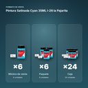 PINTURA SATINADA CYAN 35ML L-26 LA PAJARITA - formato de venta: paquete de 6, caja de 24