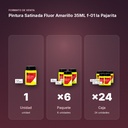 PINTURA SATINADA FLUOR AMARILLO 35ML F-01 LA PAJARITA - formato de venta: paquete de 6, caja de 24