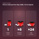 PINTURA SATINADA FLUOR ROJO 35ML F-03 LA PAJARITA - formato de venta: paquete de 6, caja de 24