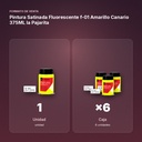 PINTURA SATINADA FLUORESCENTE F-01 AMARILLO CANARIO 375ML LA PAJARITA - formato de venta: caja de 6