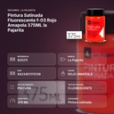 PINTURA SATINADA FLUORESCENTE F-03 ROJO AMAPOLA 375ML LA PAJARITA - resumen de atributos