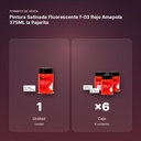 PINTURA SATINADA FLUORESCENTE F-03 ROJO AMAPOLA 375ML LA PAJARITA - formato de venta: caja de 6