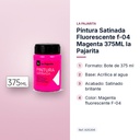 PINTURA SATINADA FLUORESCENTE F-04 MAGENTA 375ML LA PAJARITA - características principales