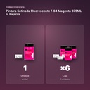 PINTURA SATINADA FLUORESCENTE F-04 MAGENTA 375ML LA PAJARITA - formato de venta: caja de 6