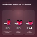 PINTURA SATINADA MAGENTA 35ML L-24 LA PAJARITA - formato de venta: paquete de 6, caja de 24