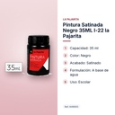 PINTURA SATINADA NEGRO 35ML L-22 LA PAJARITA - características principales