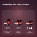 PINTURA SATINADA NEGRO 35ML L-22 LA PAJARITA - formato de venta: paquete de 6, caja de 24