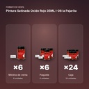 PINTURA SATINADA OXIDO ROJO 35ML L-08 LA PAJARITA - formato de venta: paquete de 6, caja de 24