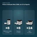 PINTURA SATINADA PLATA 35ML ME-01 LA PAJARITA - formato de venta: paquete de 6, caja de 24
